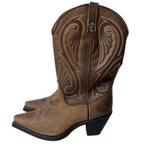Laredo Lea Vamp Fox 5732 Embroidered Leather Western Boots sz‎ 8.5
